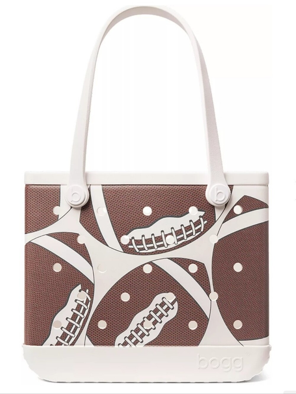 Bogg Bag Brown & White Football Print Tote
